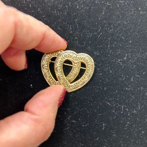 Gerrys Gold Tone Heart Brooch - Vintage Elegance Made In Spain